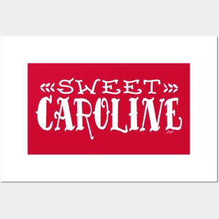 Sweet Caroline Red Tattoo Font Posters and Art